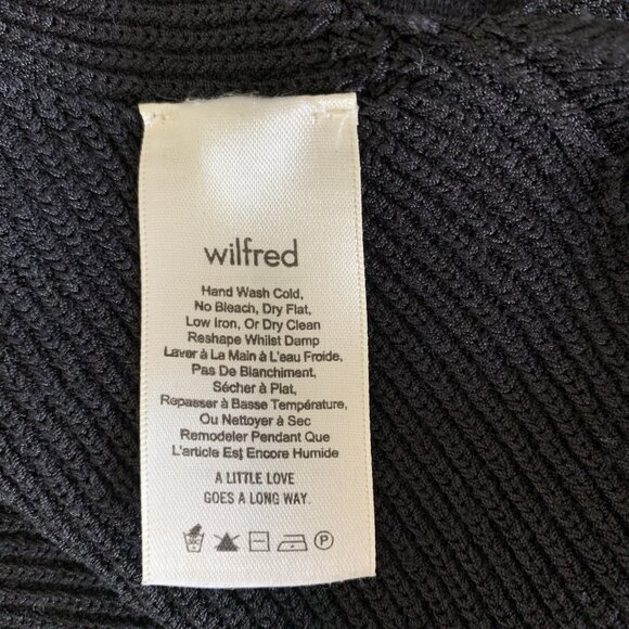 Aritzia Wilfred Crop Top Small Black Knit Wrap Y2K Streetwear - Picture 5 of 6